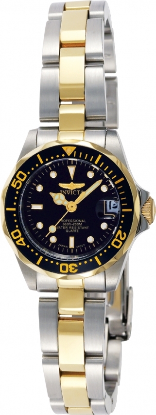 Invicta Pro Diver Damklocka 8941 Svart/Gulguldtonat stål Ø23 mm - Invicta