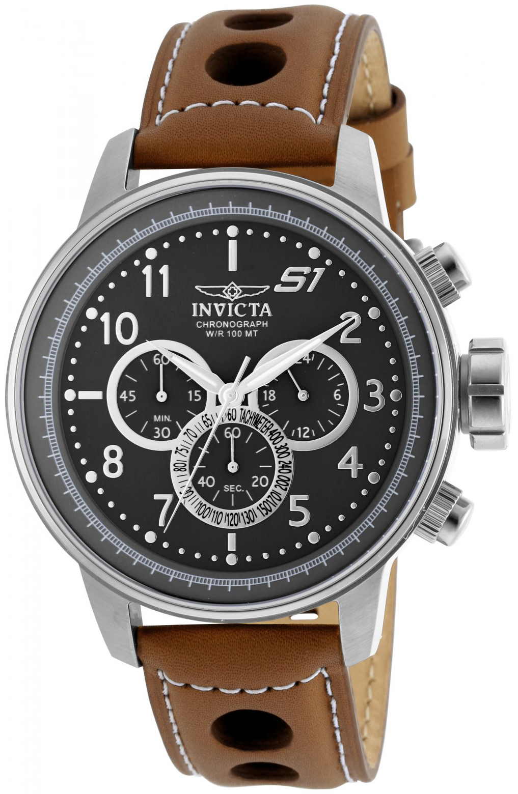 Invicta Herrklocka 90102 S1 Rally Grå/Läder Ø48 mm - Invicta