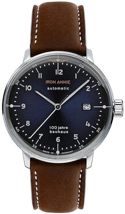 Iron Annie Herrklocka 5056-3 Bauhaus Blå/Läder Ø40 mm - Iron Annie