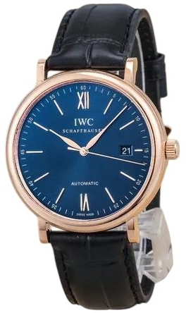 IWC Herrklocka IW356522 Portofino Blå/Läder Ø40 mm - IWC