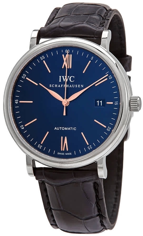 IWC Herrklocka IW356523 Portofino Blå/Läder Ø40 mm - IWC