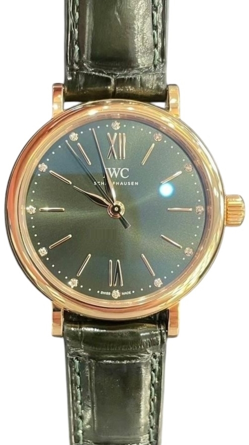 IWC Damklocka IW357409 Portofino Grön/Läder Ø34 mm - IWC