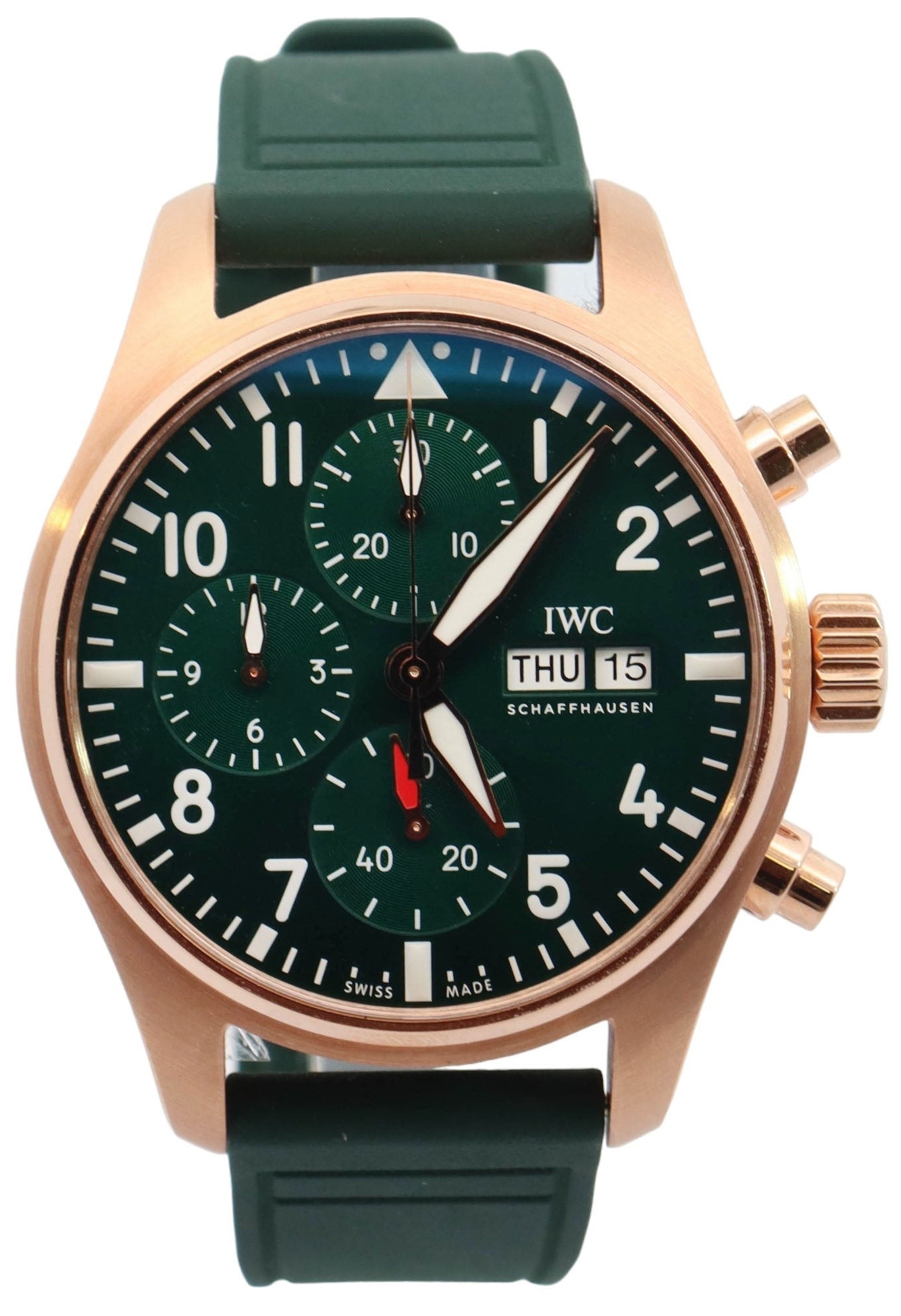 IWC Herrklocka IW388110 Pilots Grön/Gummi Ø41 mm - IWC