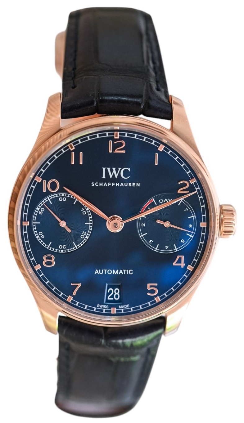 IWC Herrklocka IW500713 Portugieser Blå/Läder Ø42.3 mm - IWC