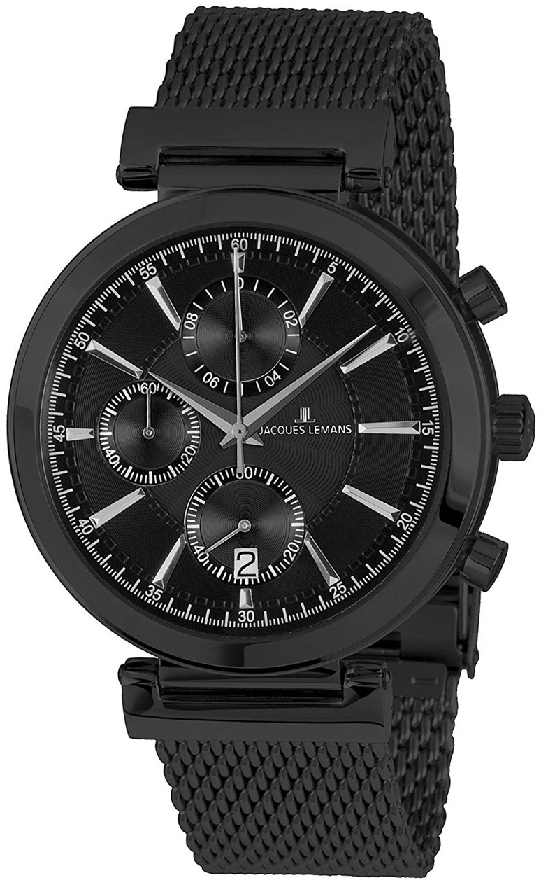 Jacques Lemans Herrklocka 1-1699E Verona Svart/Stål Ø45 mm - Jacques Lemans