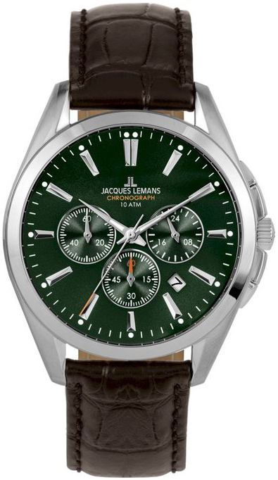 Jacques Lemans Herrklocka 1-1945.1C Derby Grön/Läder Ø42 mm - Jacques Lemans