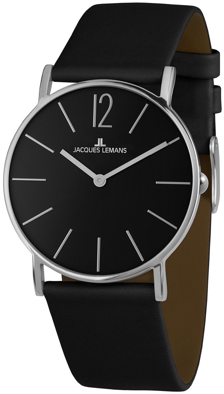 Jacques Lemans 1-2030A York Svart/Läder Ø40 mm - Jacques Lemans