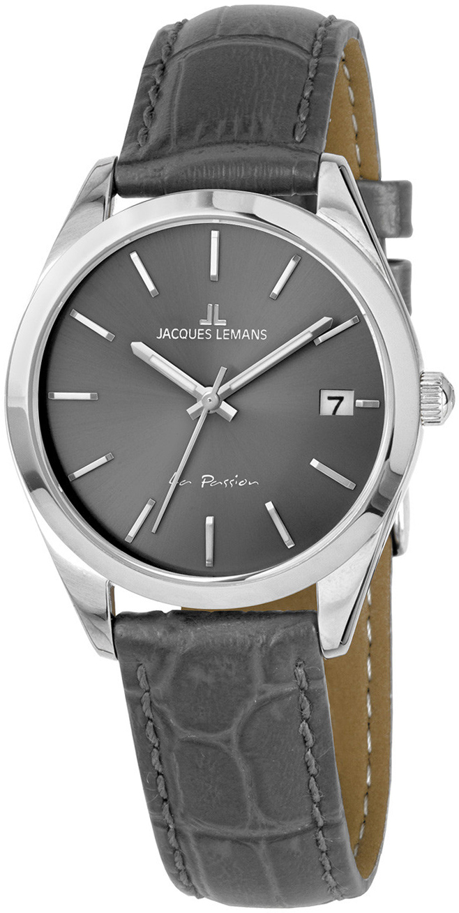 Jacques Lemans Damklocka 1-2084A La Passion Grå/Läder Ø30 mm - Jacques Lemans