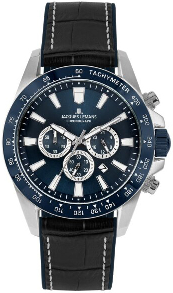 Jacques Lemans Herrklocka 1-2140B Liverpool Blå/Gummi Ø48 mm - Jacques Lemans