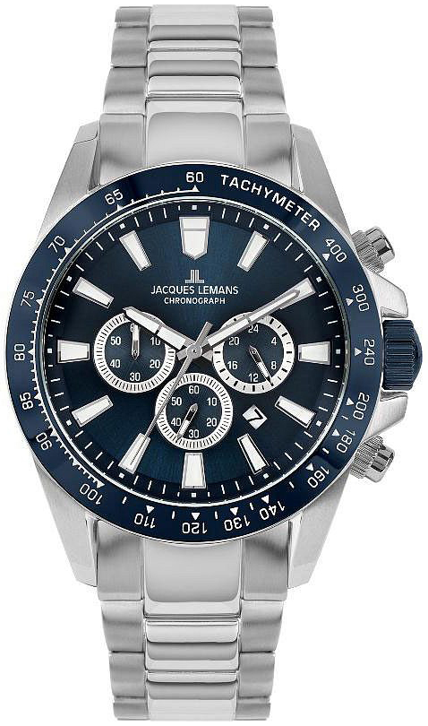 Jacques Lemans Herrklocka 1-2140F Liverpool Bl&aring;/St&aring;l &Oslash;48 mm