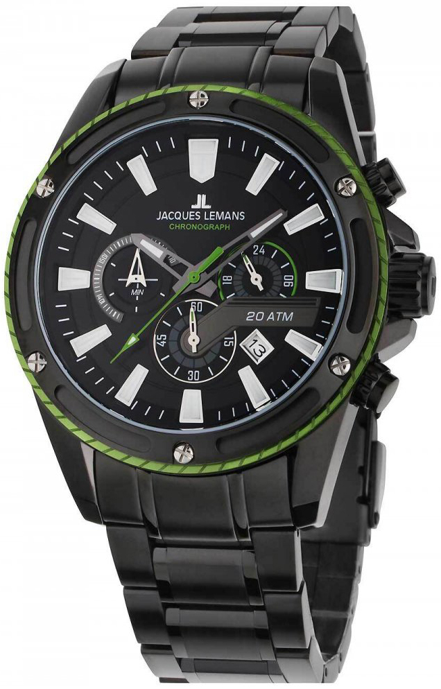 Jacques Lemans Herrklocka 1-2141H Liverpool Svart/Stål Ø48 mm - Jacques Lemans