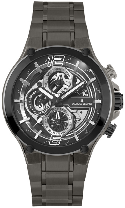 Jacques Lemans Herrklocka 1-2150F Manchester Grå/Stål Ø44 mm - Jacques Lemans