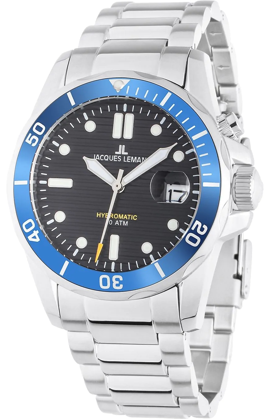 Jacques Lemans Herrklocka 1-2170J Hybromatic Svart/Stål Ø41 mm - Jacques Lemans