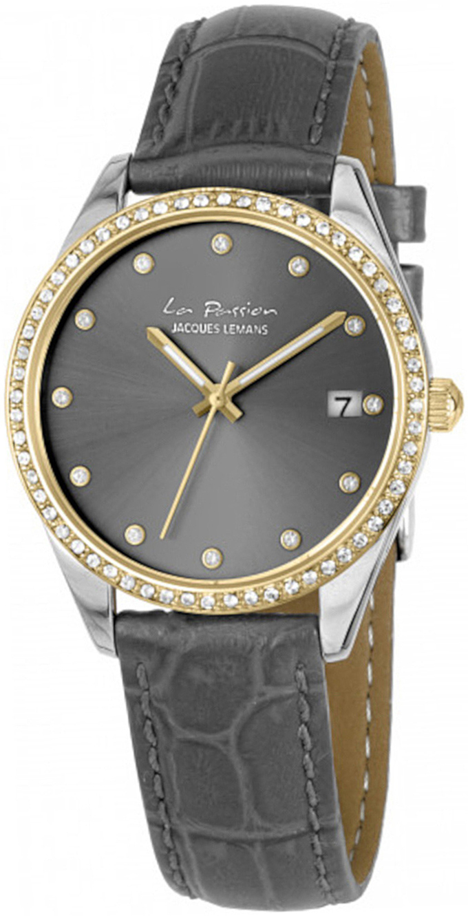 Jacques Lemans Damklocka LP-133C La Passion Grå/Läder Ø35 mm - Jacques Lemans