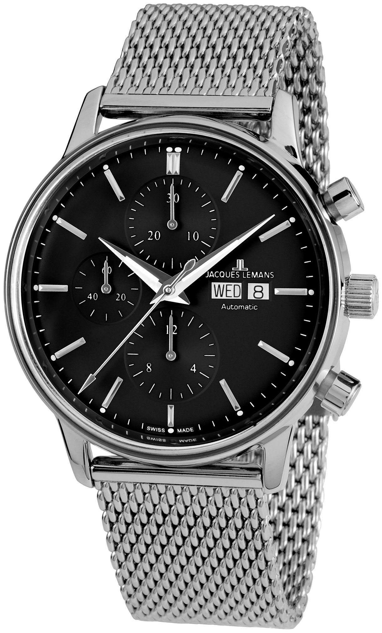 Jacques Lemans Herrklocka N-208C Retro Classic Svart/Stål Ø44 mm - Jacques Lemans