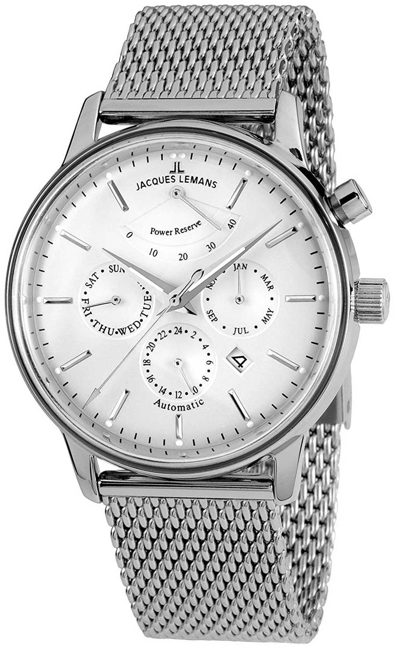 Jacques Lemans Herrklocka N-211C Retro Classic Vit/St&aring;l &Oslash;44 mm