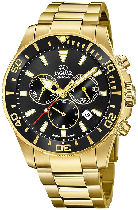 Jaguar Herrklocka J864/3 Executive Svart/Gulguldtonat stål Ø43.5 mm - Jaguar
