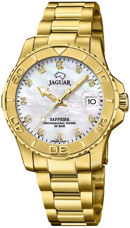 Jaguar Damklocka J898/1 Executive Vit/Gulguldtonat stål Ø34 mm