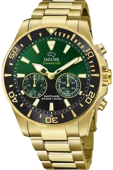 Jaguar Herrklocka J899/5 Connected Flerfärgad/Guldtonat stål Ø45.7 - Jaguar