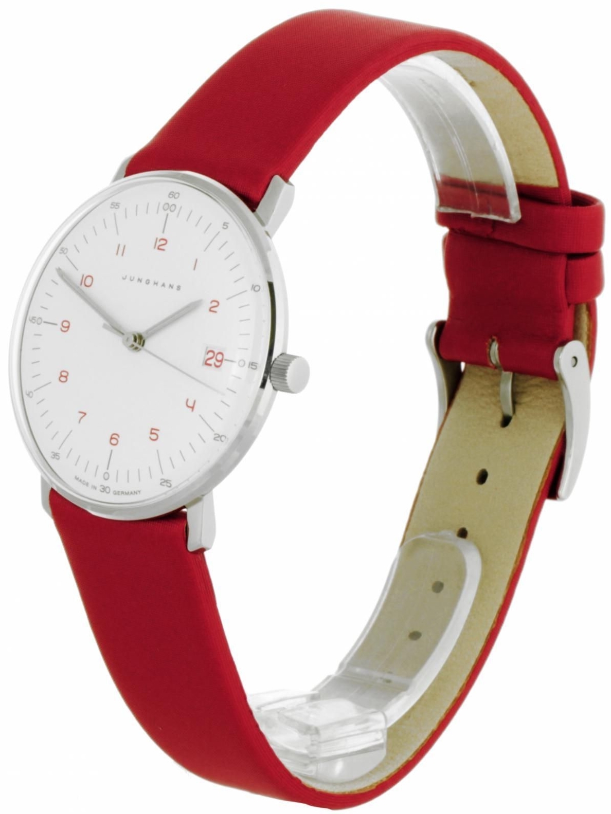 Junghans Damklocka 47/4541.02 Max Bill Vit/Läder Ø32.7 mm - Junghans