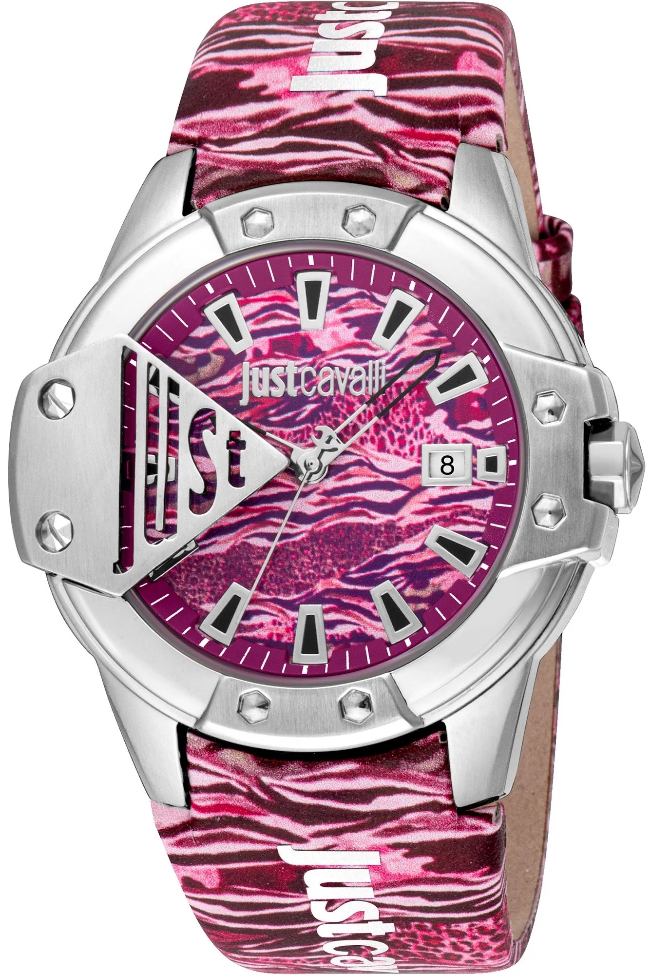 Just Cavalli Herrklocka JC1G260L0015 Young Scudo Lila/Läder Ø44 mm - Just Cavalli