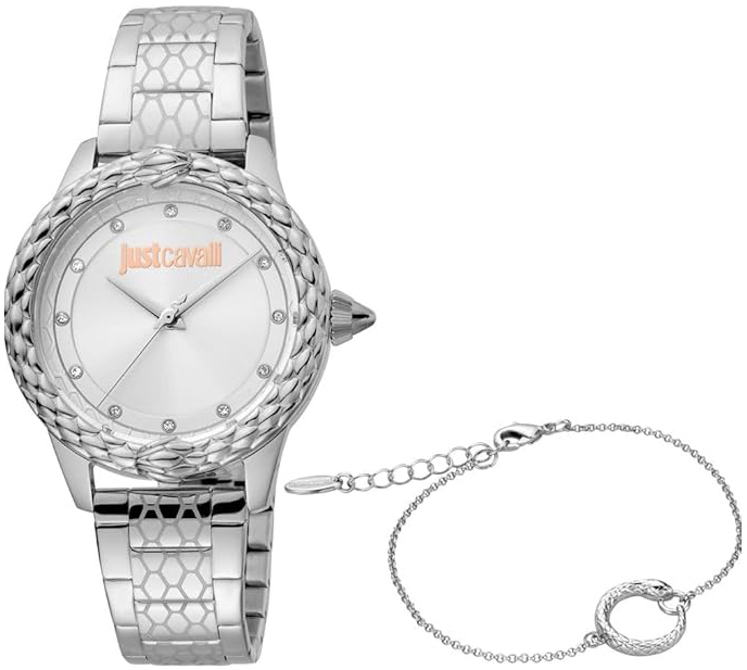 Just Cavalli Damklocka JC1L144M0045 Animalier Silverfärgad/Stål - Just Cavalli
