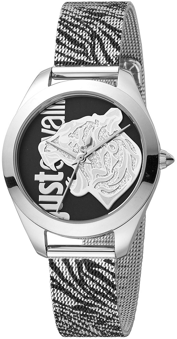 Just Cavalli Damklocka JC1L210M0045 Animalier Svart/Stål Ø32 mm - Just Cavalli