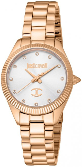 Just Cavalli Damklocka JC1L267M0075 Dress Vit/Roséguldstonat stål - Just Cavalli