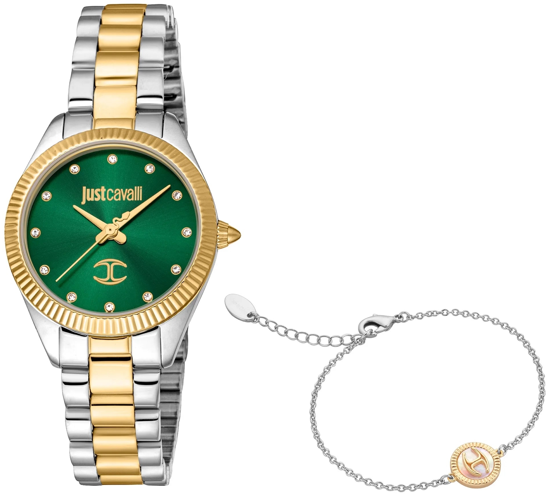Just Cavalli Damklocka JC1L267M0095 Set Pacentro Grön/Guldtonat - Just Cavalli