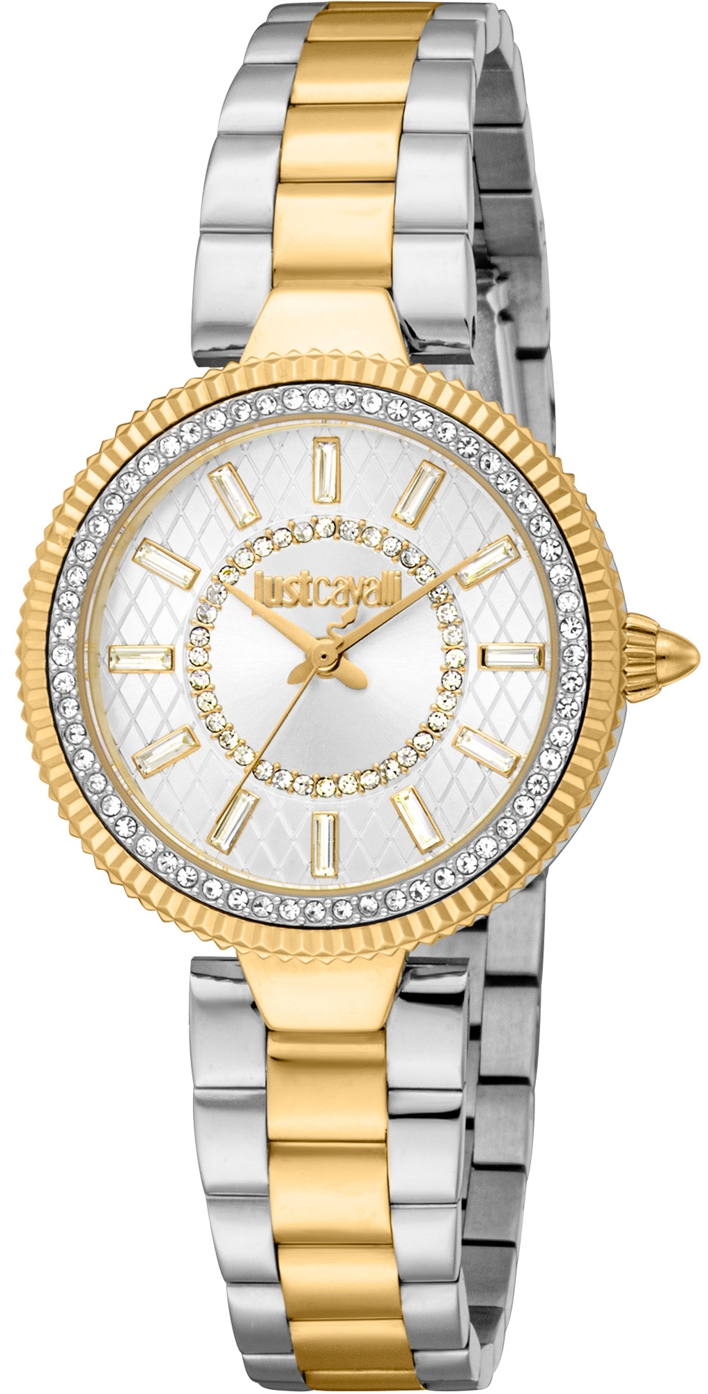 Just Cavalli Damklocka JC1L308M0085 Glam Chic Silverfärgad/Guldtonat - Just Cavalli