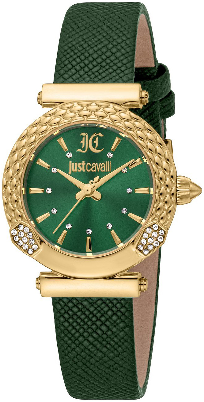 Just Cavalli Damklocka JC1L332L0325 Mistero Grön/Läder Ø30 mm - Just Cavalli