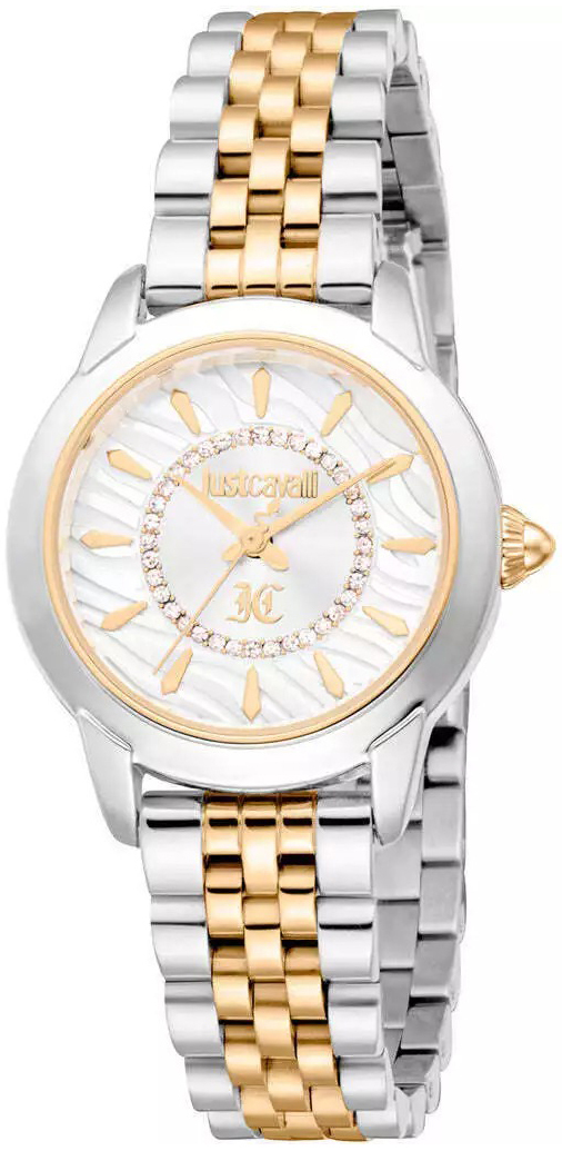 Just Cavalli Damklocka JC1L333M0055 Allegra Vit/Gulguldtonat stål - Just Cavalli
