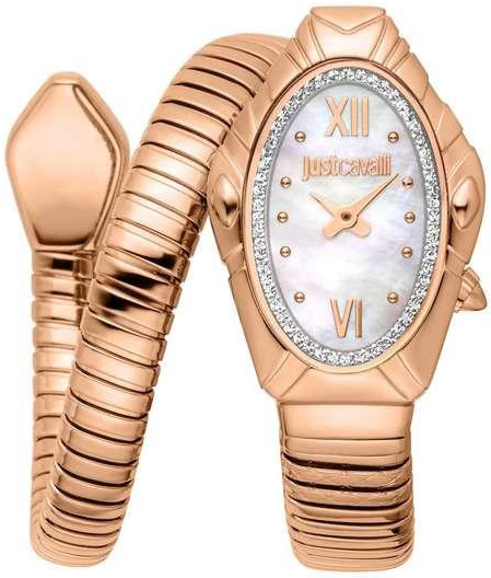 Just Cavalli Damklocka JC1L357M0045 Lirica Vit/Roséguldstonat stål - Just Cavalli