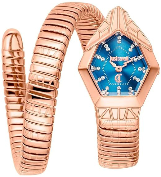 Just Cavalli Damklocka JC1L358M0055 Gemma Blå/Roséguldstonat stål - Just Cavalli