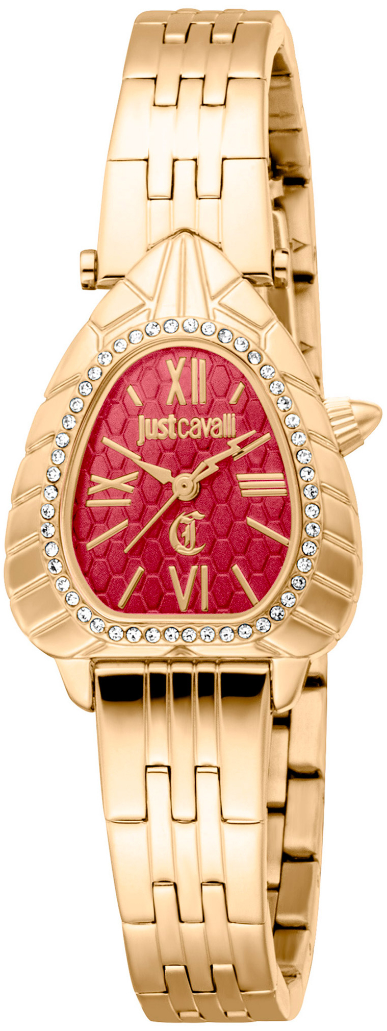Just Cavalli Damklocka JC1L366M0065 Animalier Perla Röd/Gulguldtonat - Just Cavalli