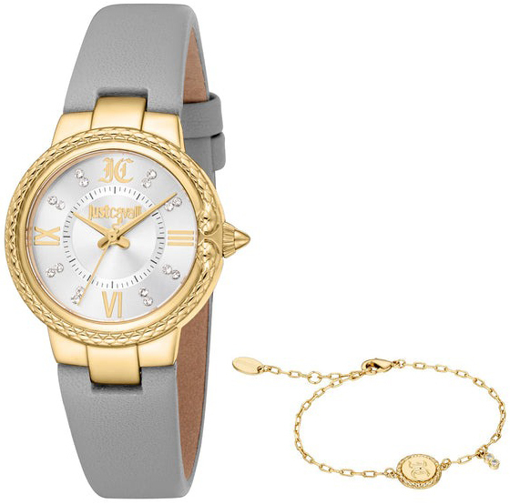 Just Cavalli Damklocka JC1L378L0015 Primavera Silverfärgad/Läder - Just Cavalli
