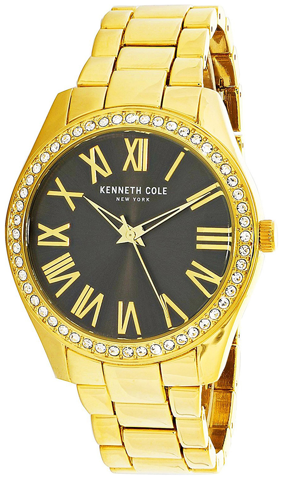 Kenneth Cole Fashion Damklocka KC50049002 Svart/Gulguldtonat stål Ø41 mm - Kenneth Cole