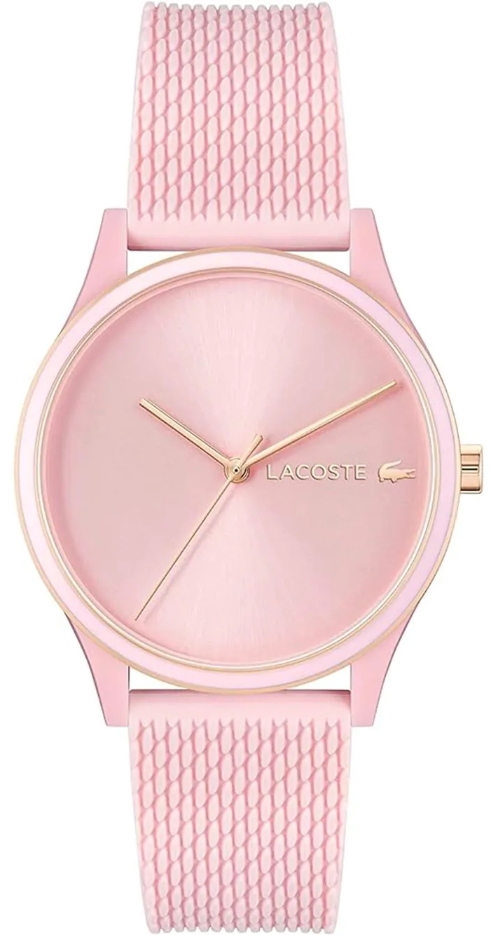 Lacoste Damklocka 2001305 Crocodelle Rosa/Gummi Ø36 mm - Lacoste