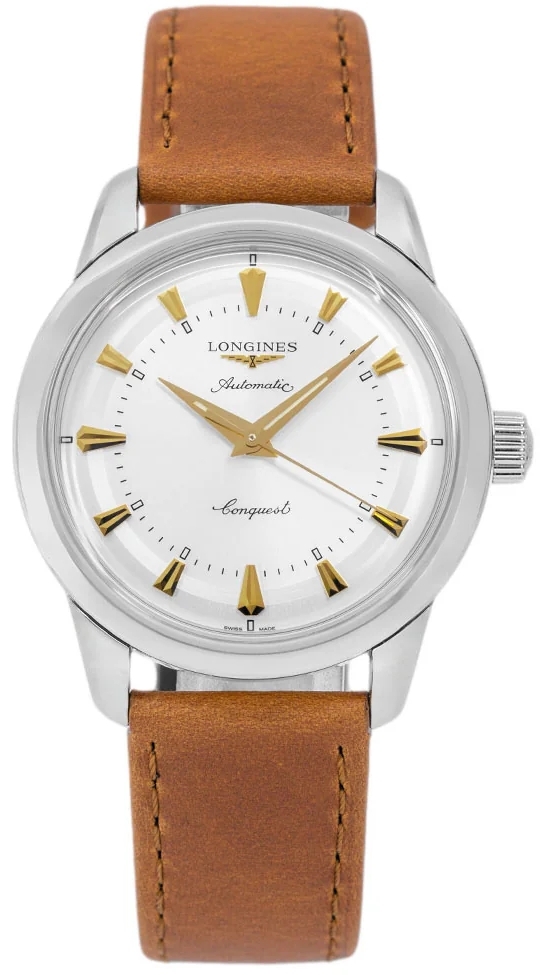Longines L1.649.4.72.2 Conquest Heritage Silverfärgad/Läder Ø38 mm - Longines