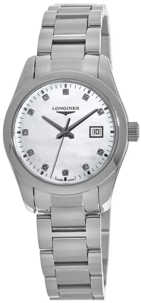 Longines Damklocka L2.286.4.87.6 Conquest Classic Vit/Stål Ø29.5 mm - Longines