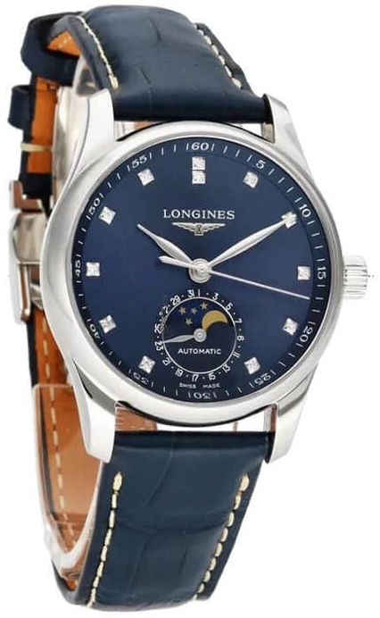 Longines Damklocka L2.409.4.97.0 Master Blå/Läder Ø34 mm - Longines