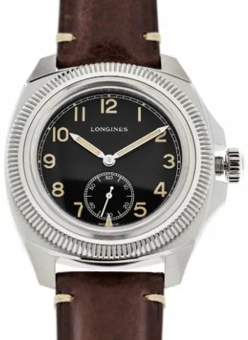 Longines Herrklocka L2.838.4.53.0 Pilot Majetek Svart/Läder Ø43 mm - Longines