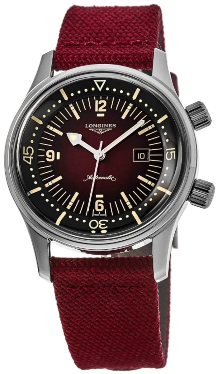 Longines L3.374.4.40.2 Legend Diver Röd/Textil Ø36 mm - Longines
