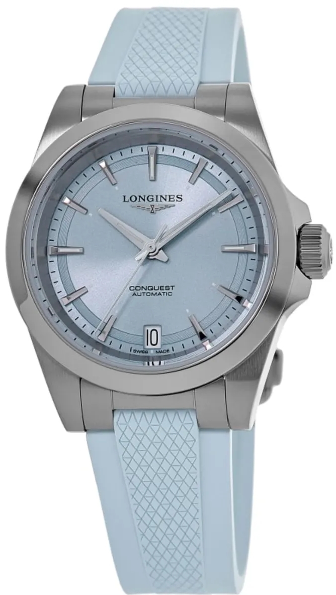 Longines Damklocka L3.430.4.92.9 Conquest Blå/Gummi Ø34 mm - Longines