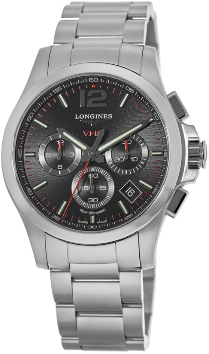 Longines Herrklocka L3.727.4.56.6 Conquest V.H.P. Svart/Stål Ø44 mm - Longines