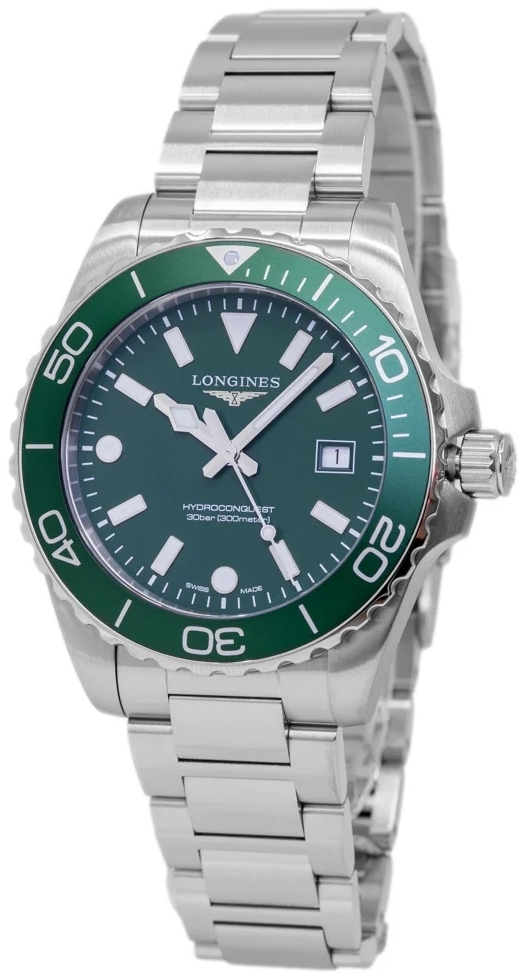 Longines Herrklocka L3.769.4.06.6 Hydroconquest Gr&ouml;n/St&aring;l &Oslash;42 mm