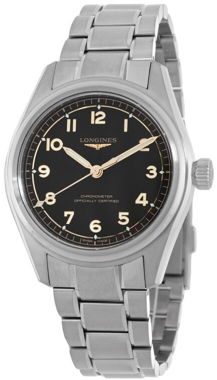 Longines Herrklocka L3.809.4.53.6 Spirit Pilot Svart/St&aring;l &Oslash;39 mm