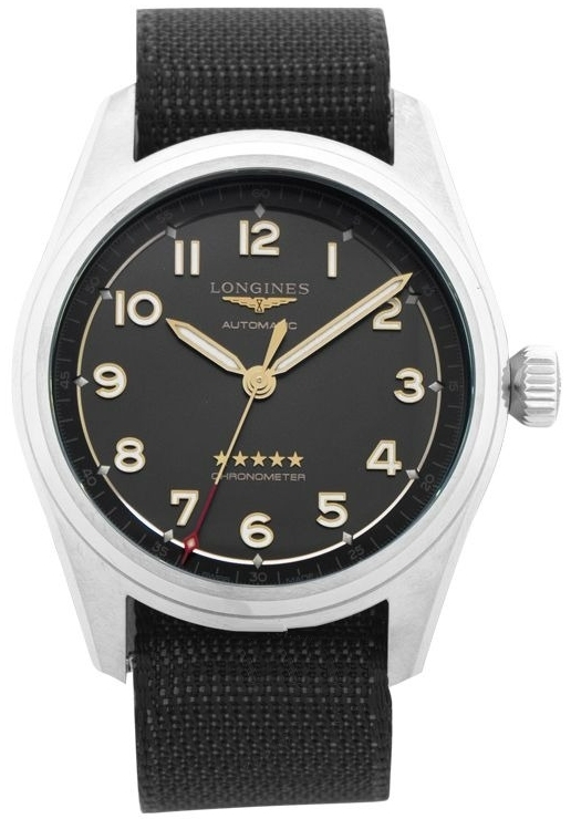 Longines Herrklocka L3.810.1.53.2 Spirit Svart/Textil Ø40 mm - Longines