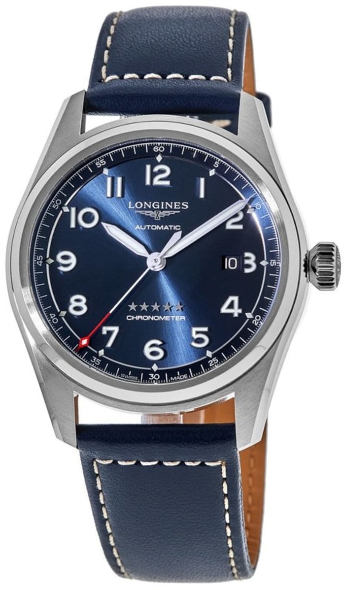 Longines Herrklocka L3.811.4.93.0 Spirit Blå/Läder Ø42 mm - Longines