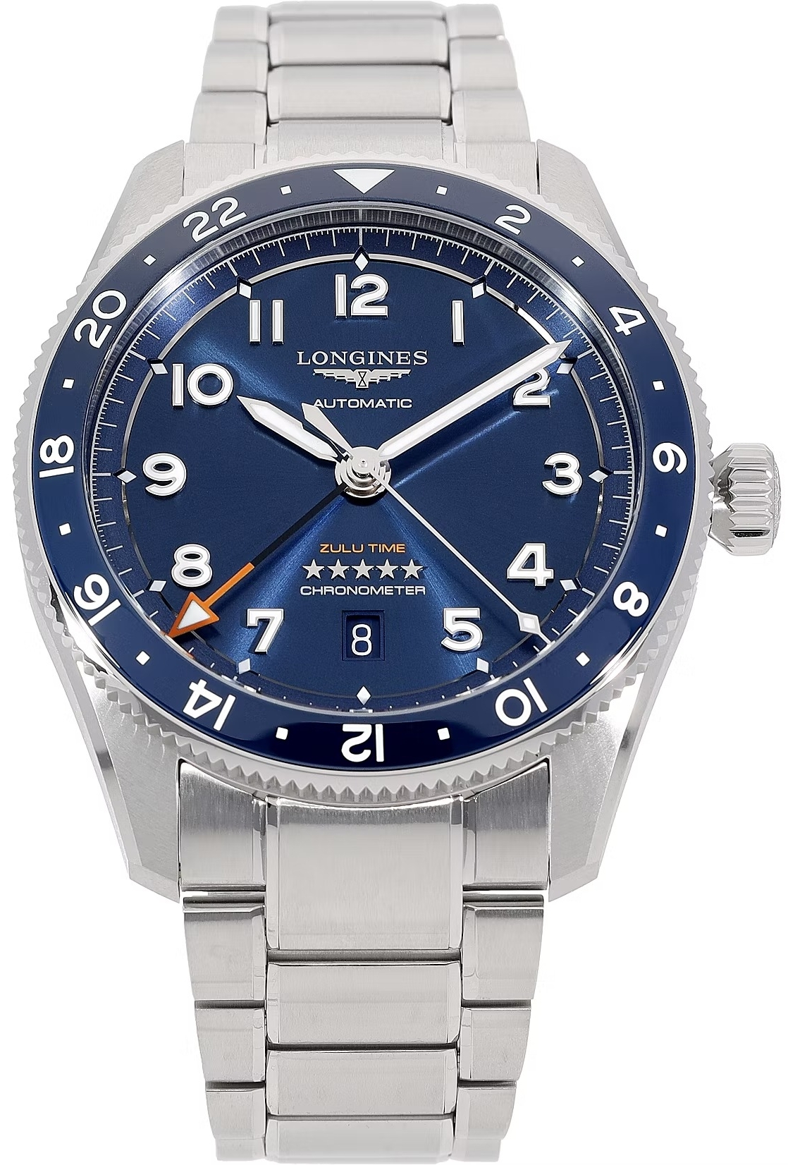 Longines Herrklocka L3.812.4.93.6 Spirit Zulu Time Blå/Stål Ø42 mm - Longines